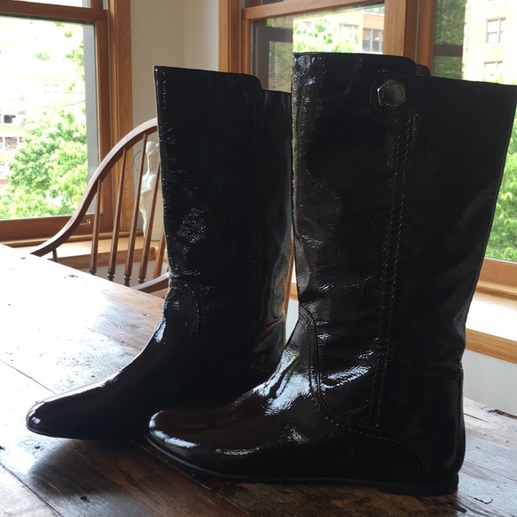 Marc Jacobs Patent Leather Flat Boots - Picture 1 of 4